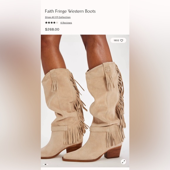 Brand new! Free People Faith Fringe Western Boots - Retails $268 - Picture 2 of 10